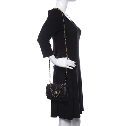 Chanel Shiny Lambskin Flap Clutch With Chain Black 2 of 10