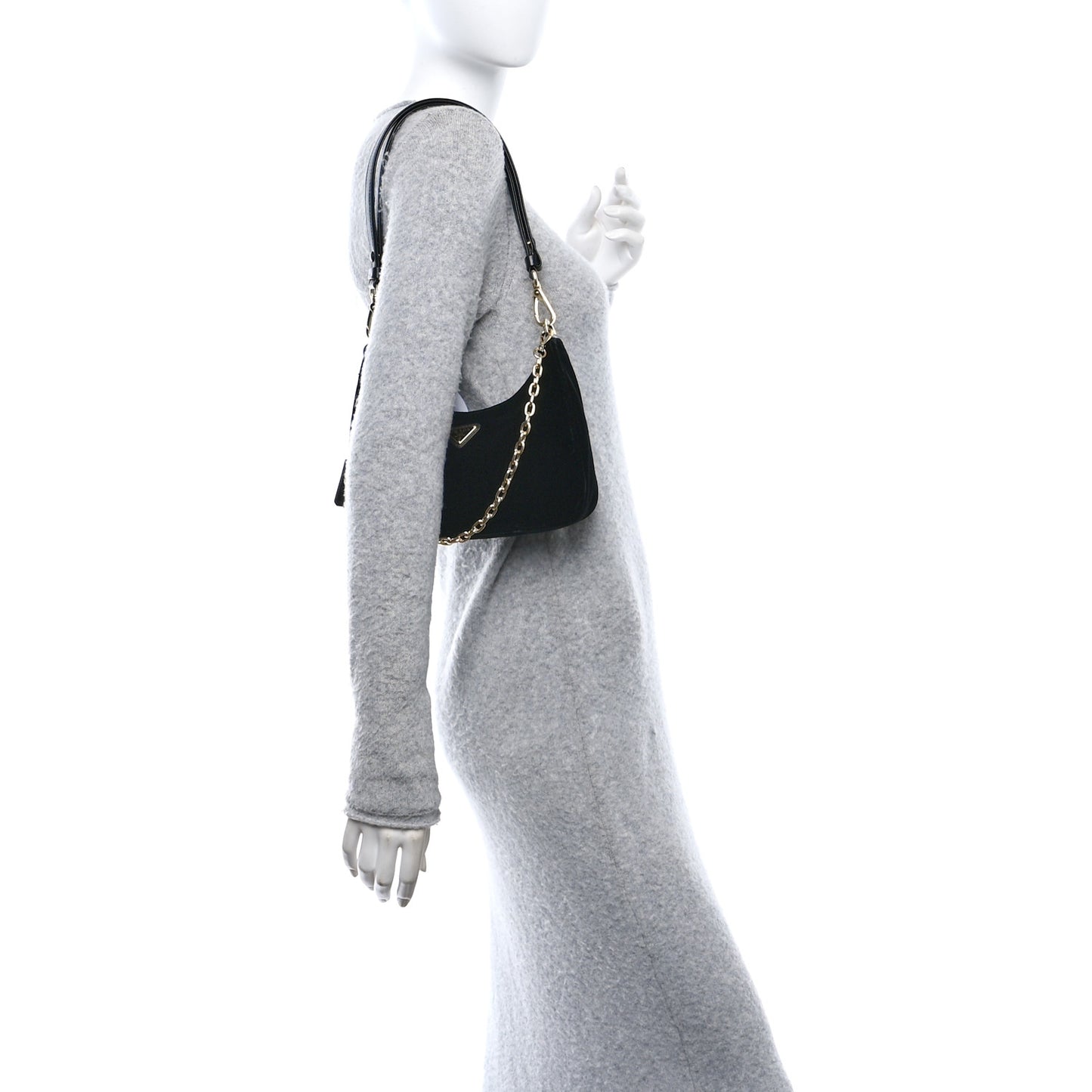 Velvet Nappa Mini Re-Edition Shoulder Bag Black