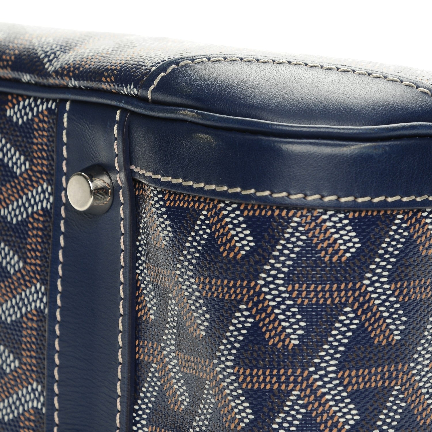 Goyard Goyardine Saint Jeanne MM Bowler Navy Blue 9 of 11