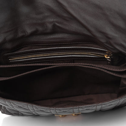Christian Dior Lambskin Cannage Large New Lock Flap Bag Brown 4 of 5