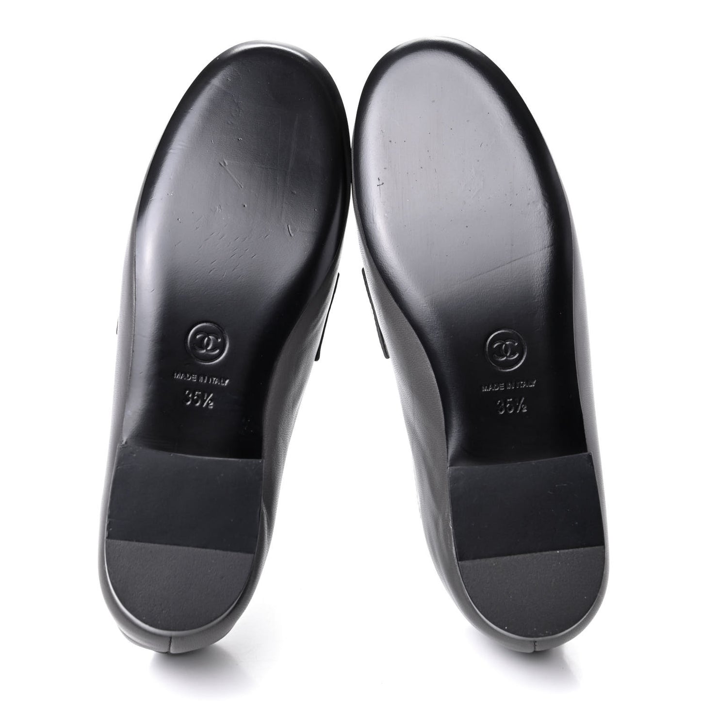 Lambskin CC Braided Chain Loafers 35.5 Grey