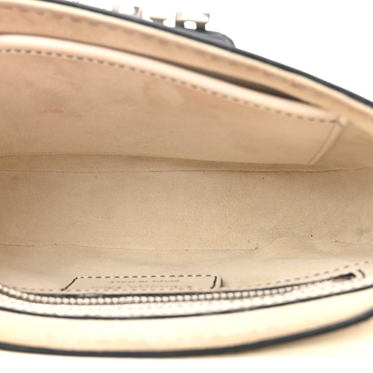 Calfskin Mini D Fence Saddle Bag White
