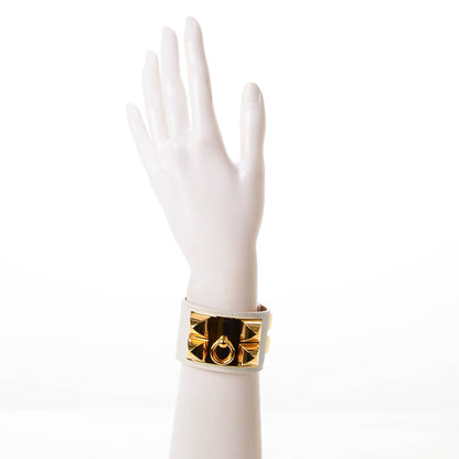 Hermes Epsom Collier de Chien CDC Bracelet S White 2 of 7