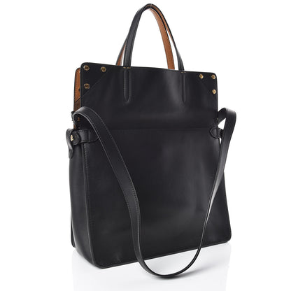 Fendi Vitello Grace Suede Flip Tote Black Nocciola Marrone 6 of 18
