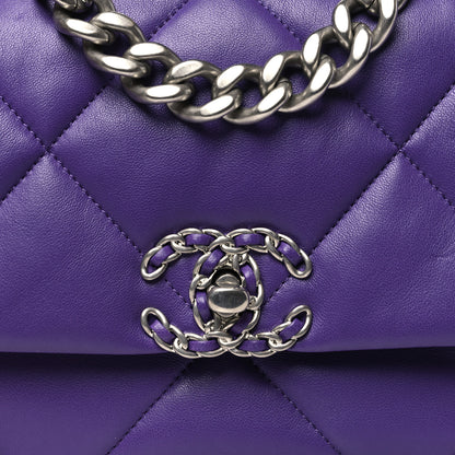 Chanel Lambskin Quilted Medium Chanel 19 Flap Purple 8 of 10