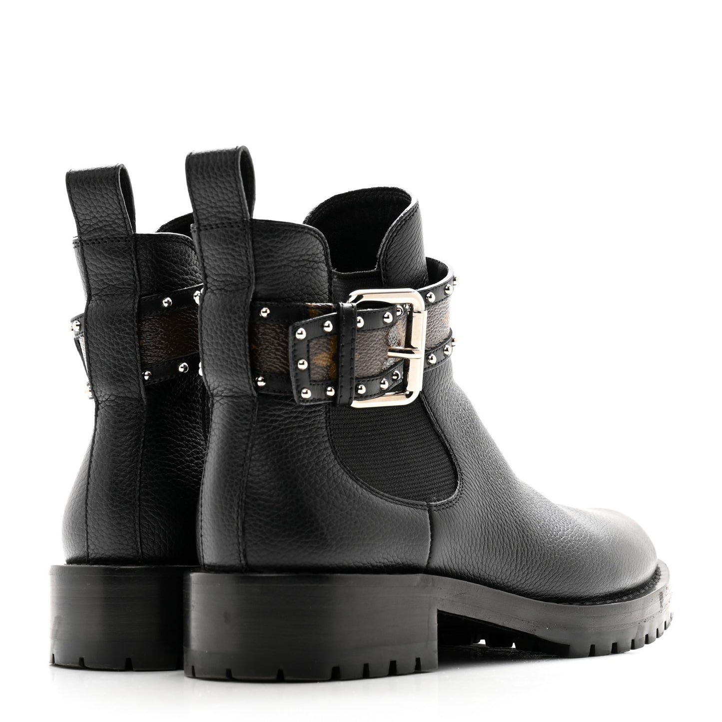 Grained Calfskin Monogram Discovery Flat Ankle Boots 35.5