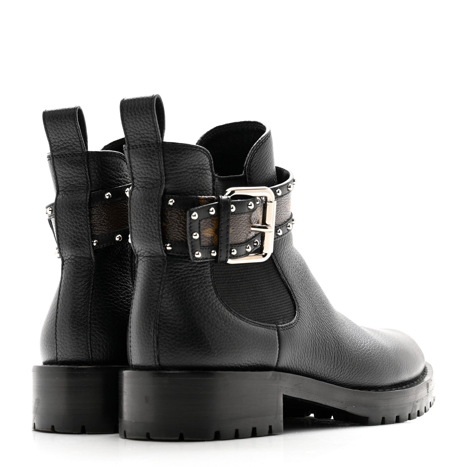 Louis Vuitton Grained Calfskin Monogram Discovery Flat Ankle Boots 35.5 4 of 10