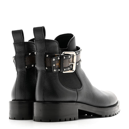Louis Vuitton Grained Calfskin Monogram Discovery Flat Ankle Boots 35.5 4 of 10