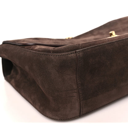 Chanel Suede Calfskin Small Souplissimo Maxi Flap Dark Brown 9 of 11