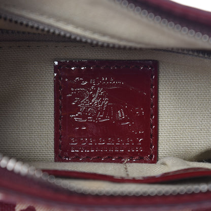 Burberry Nova Check Heart Crossbody Clutch Bag Berry Red 6 of 15