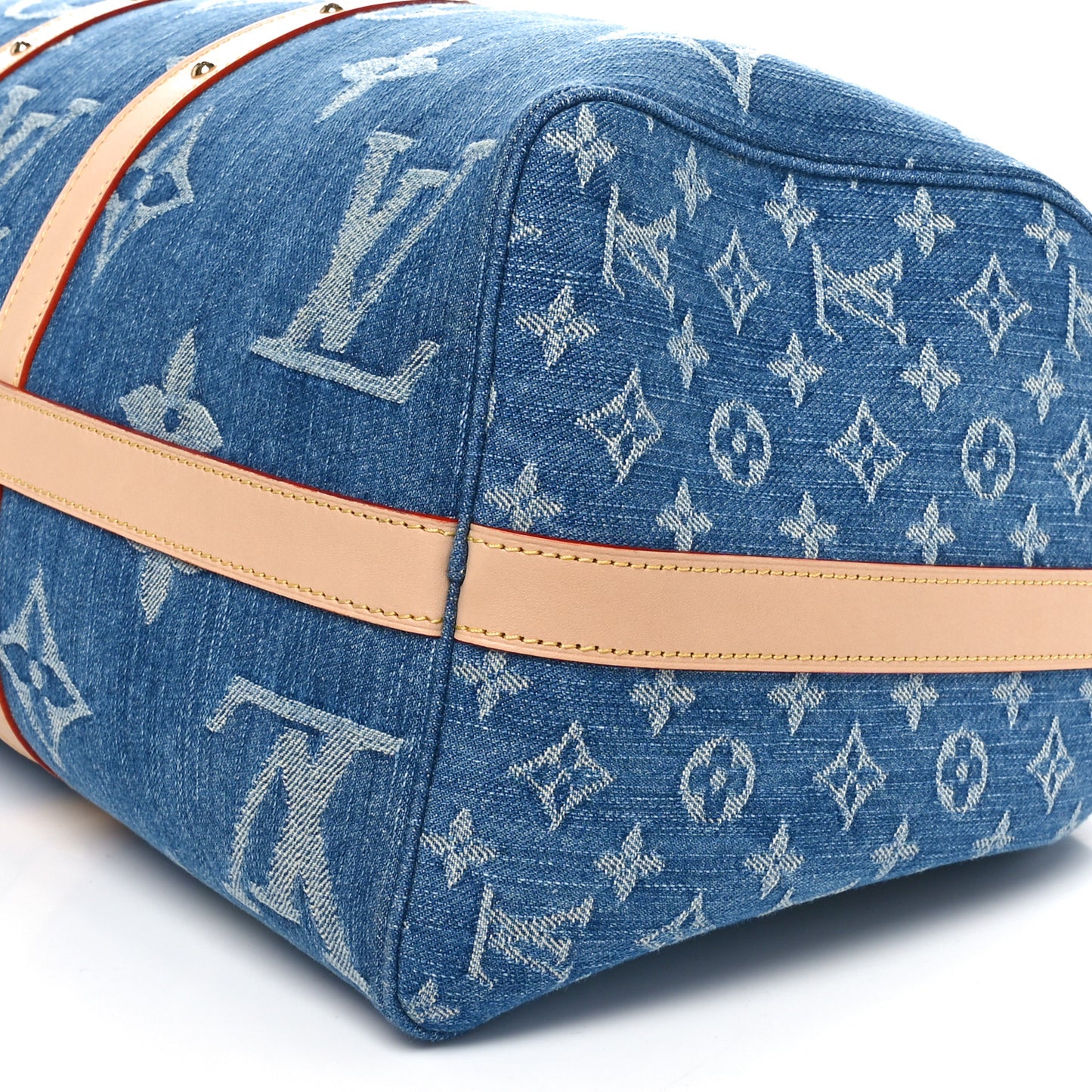 Denim Monogram New LV Remix Keepall Bandouliere 45 Blue