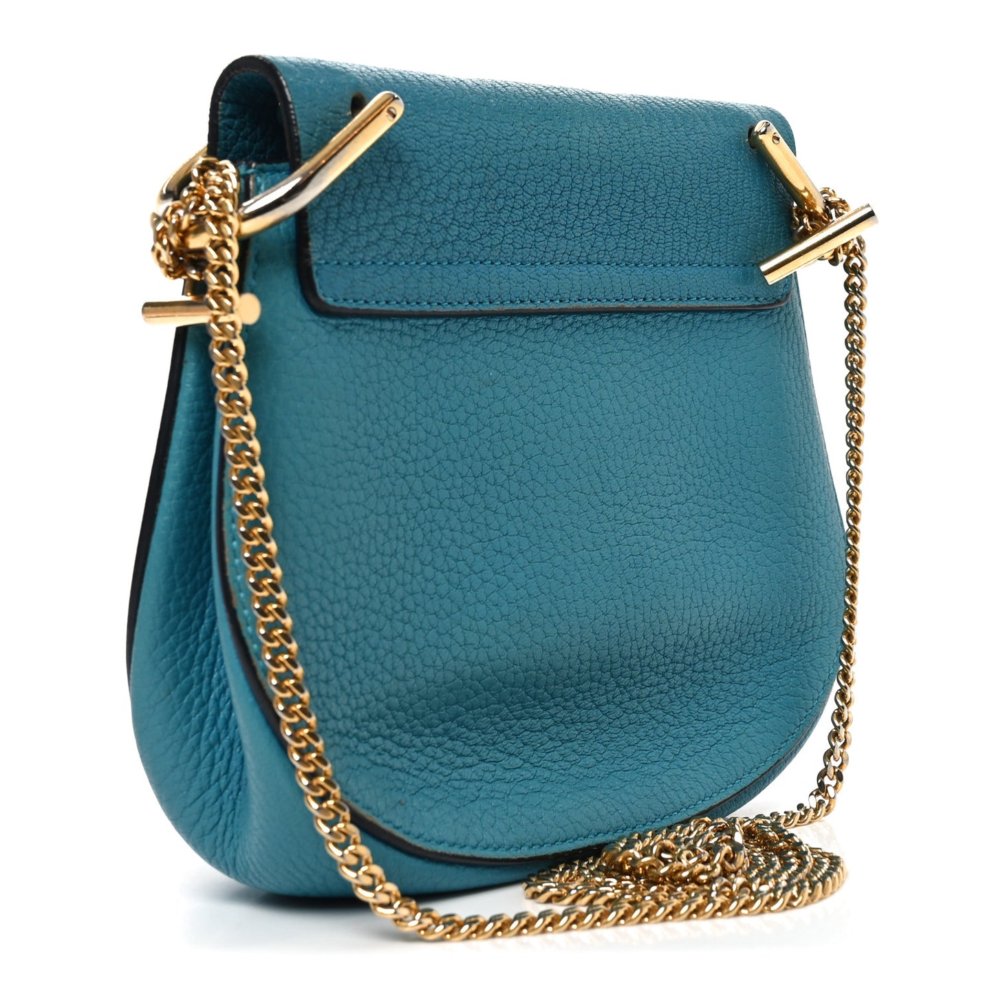 Grained Lambskin Mini Drew Shoulder Bag Sky Blue