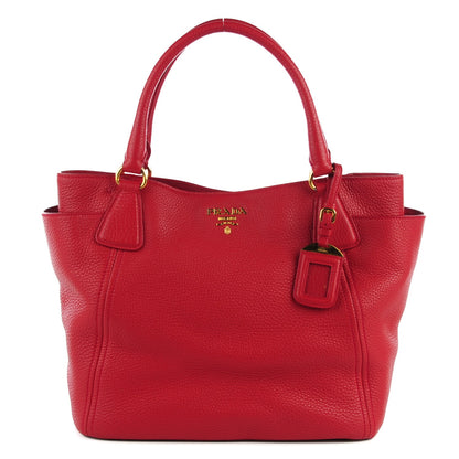 Prada Vitello Daino Side Pocket Tote Rosso 1 of 10