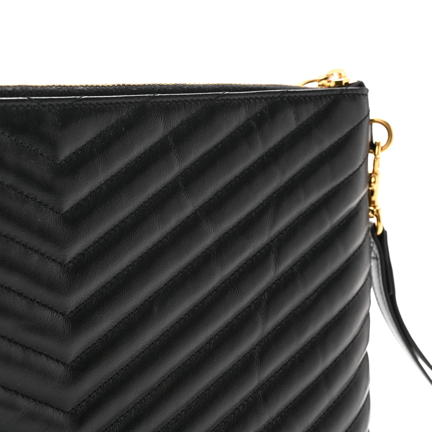 Saint Laurent Calfskin Matelasse Monogram Cassandre Tablet Pouch Black 10 of 11