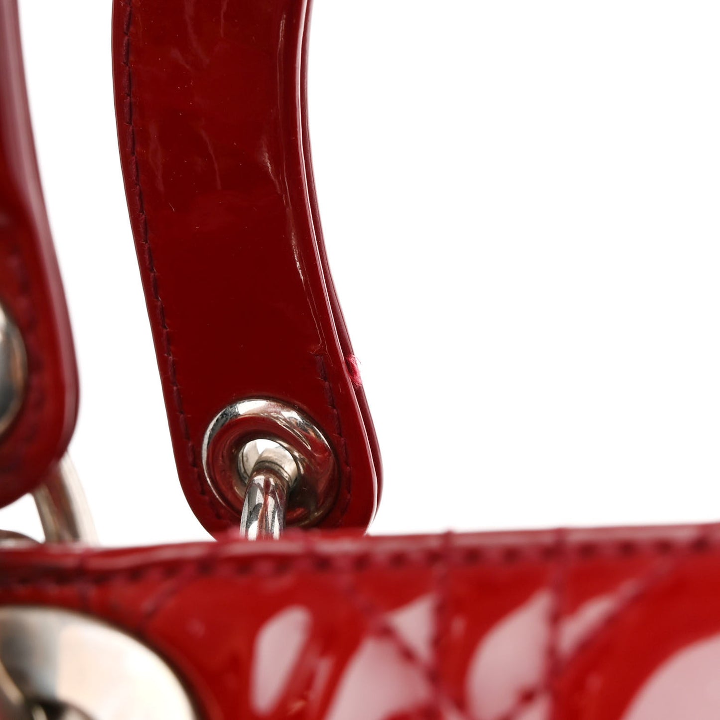 Patent Cannage Medium Lady Dior Red