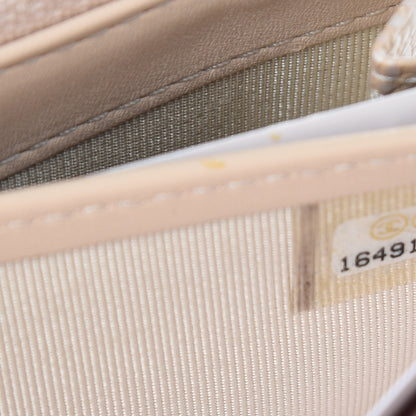 Chanel Metallic Caviar Quilted Large Gusset Flap Wallet Light Beige 8 of 16