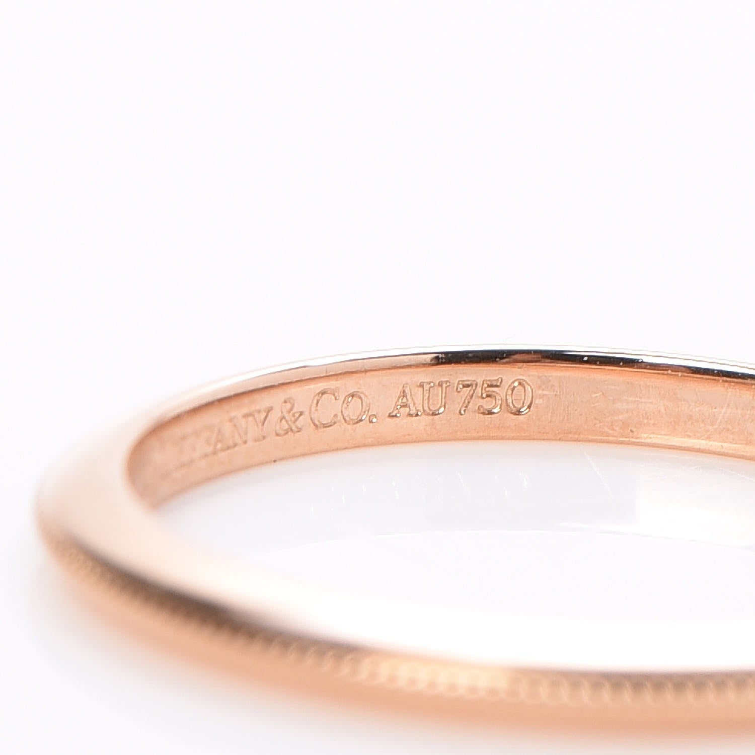 Tiffany 18K Rose Gold Milgrain Band Ring 46.8 4 5 of 5
