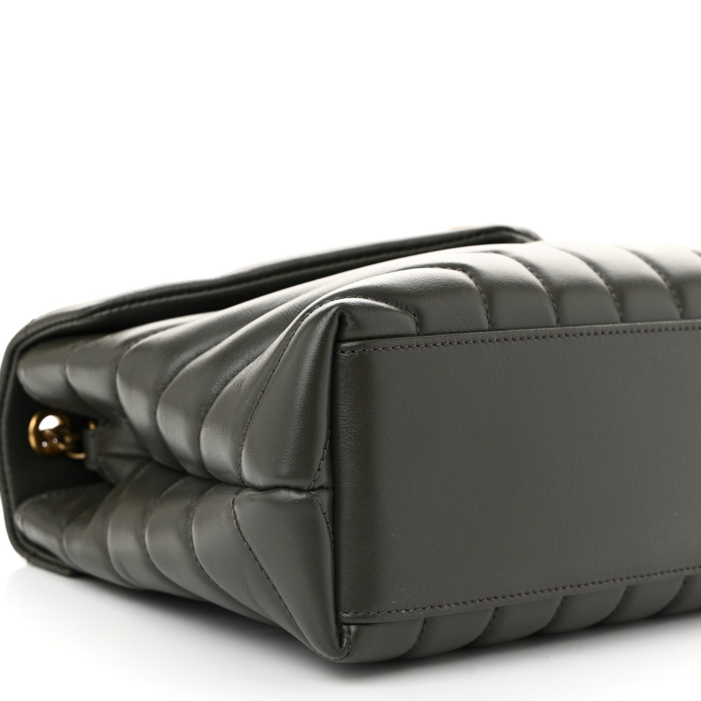 Calfskin Y Quilted Monogram Small Loulou Chain Satchel Pebble