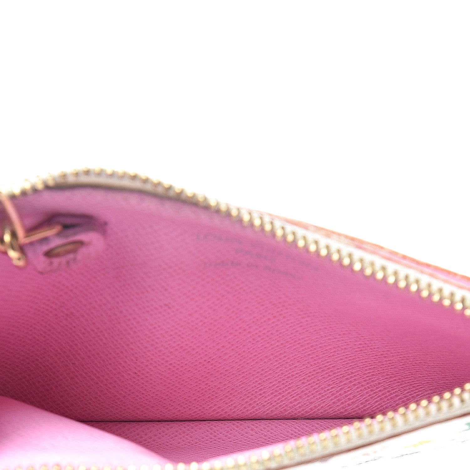 Louis Vuitton Monogram Multicolor Key Pouch White Litchi 4 of 6