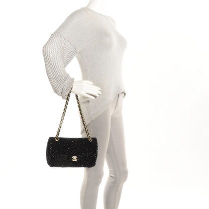 Chanel Sequin Embroidered Medium Flap Bag Black 2 of 8