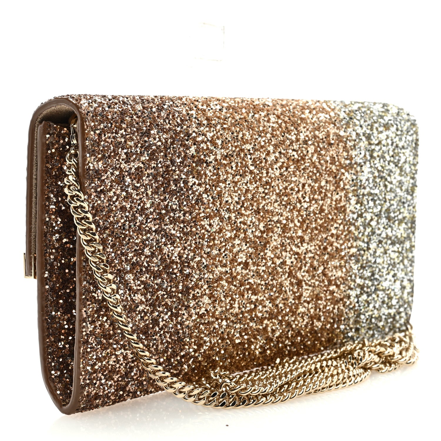 Jimmy Choo Glitter Degrade Emmie Clutch Silver Gold Rose Gold 2 of 8