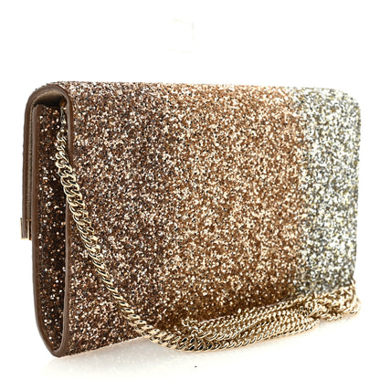 Jimmy Choo Glitter Degrade Emmie Clutch Silver Gold Rose Gold 2 of 8
