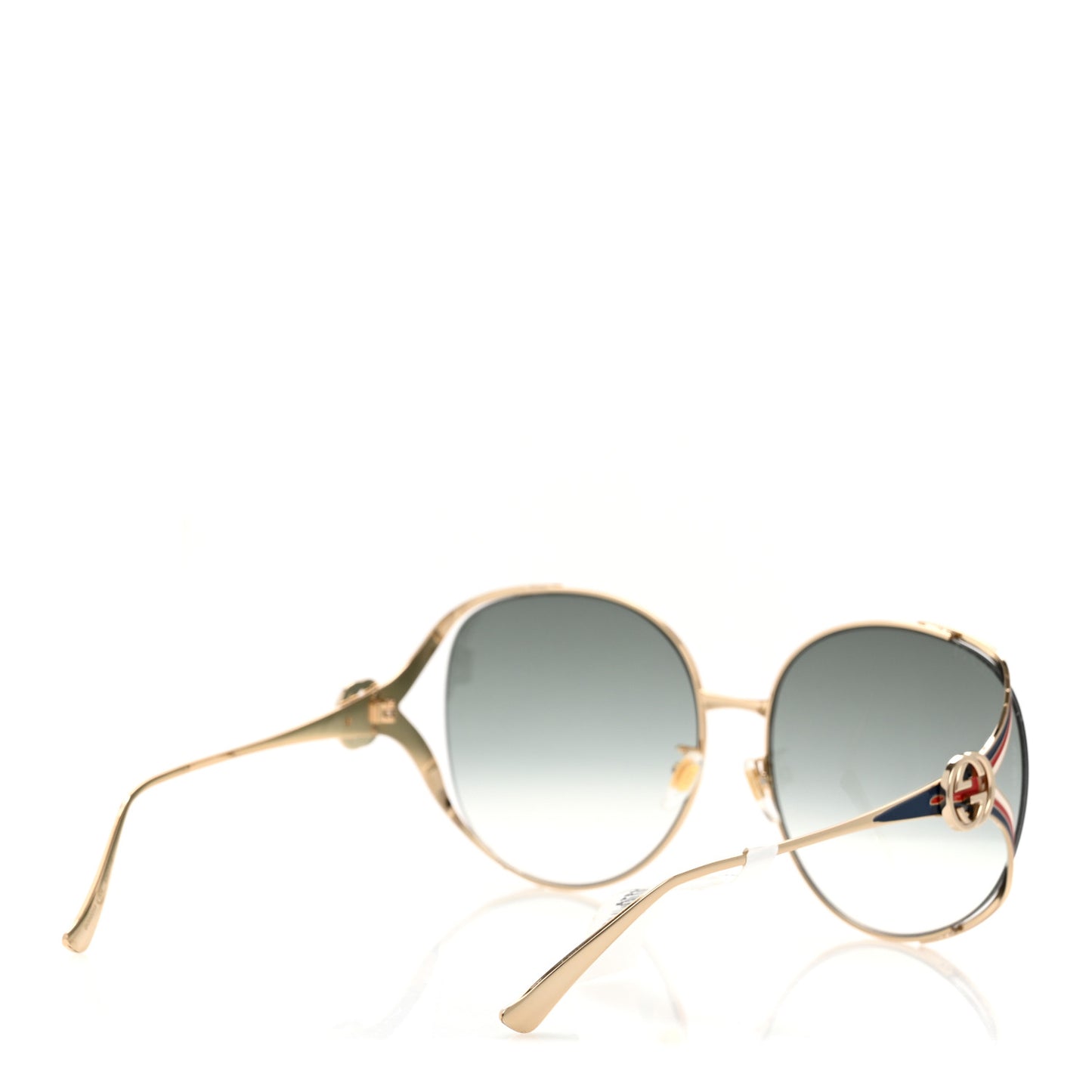 Metal Oversized Round Frame GG0225S Sunglasses Gold