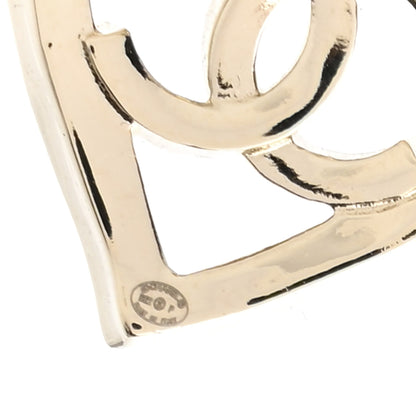 Chanel Metal CC Heart Coco In Love Drop Earrings Gold 4 of 4