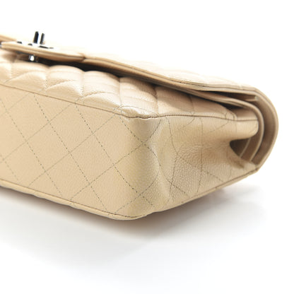Chanel Caviar Quilted Medium Double Flap Beige 7 of 10