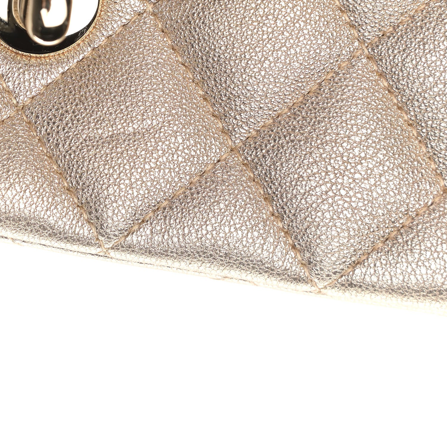 Chanel Metallic Lambskin Quilted Mini Rectangular Flap Gold 9 of 10