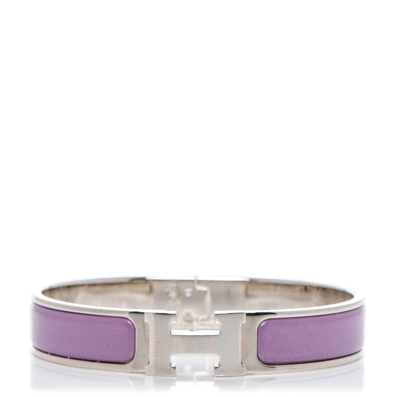 Hermes Enamel Narrow Clic Clac H Bracelet PM Mauve 1 of 4