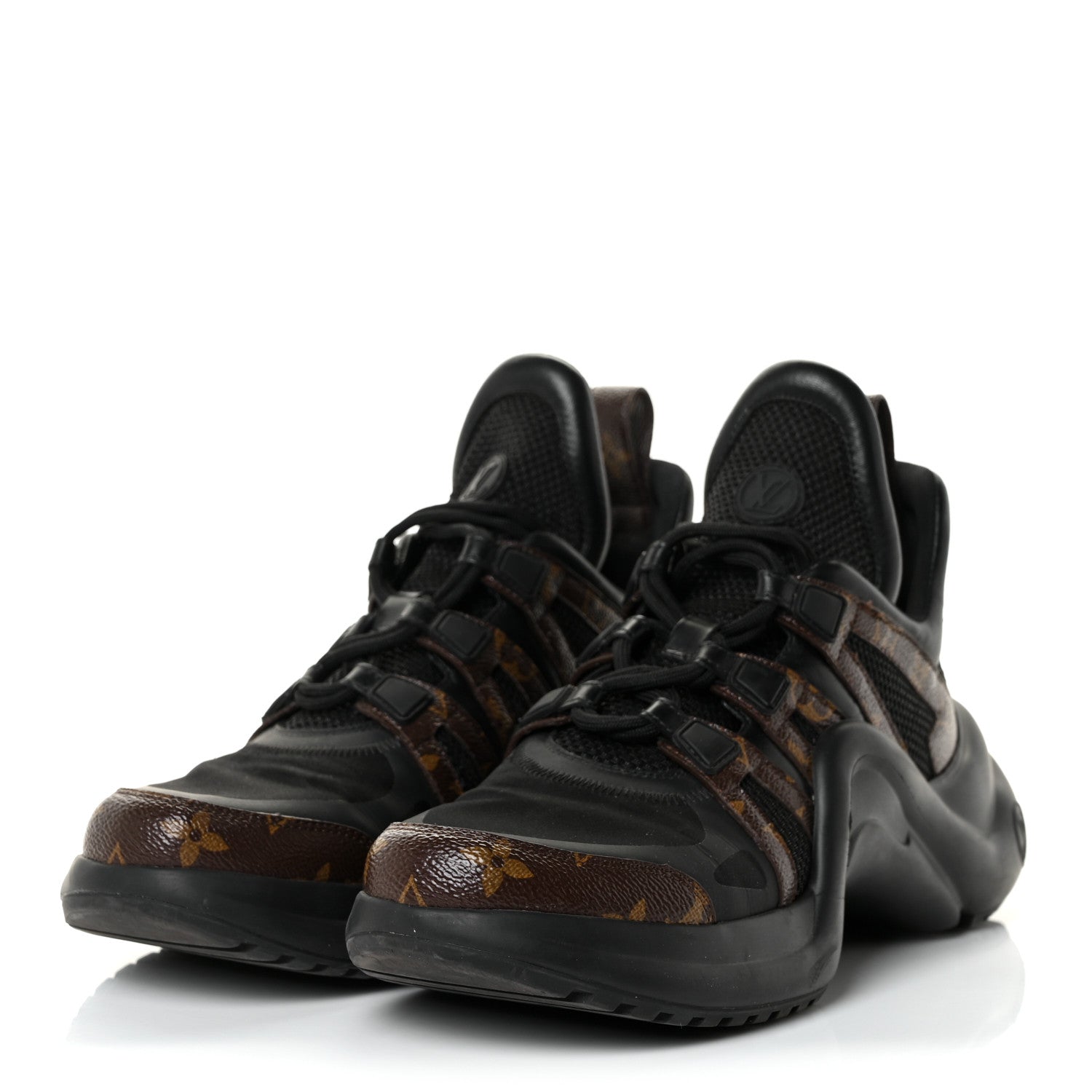 Louis Vuitton Calfskin Patent Monogram LV Archlight Sneakers 41 Black 3 of 7