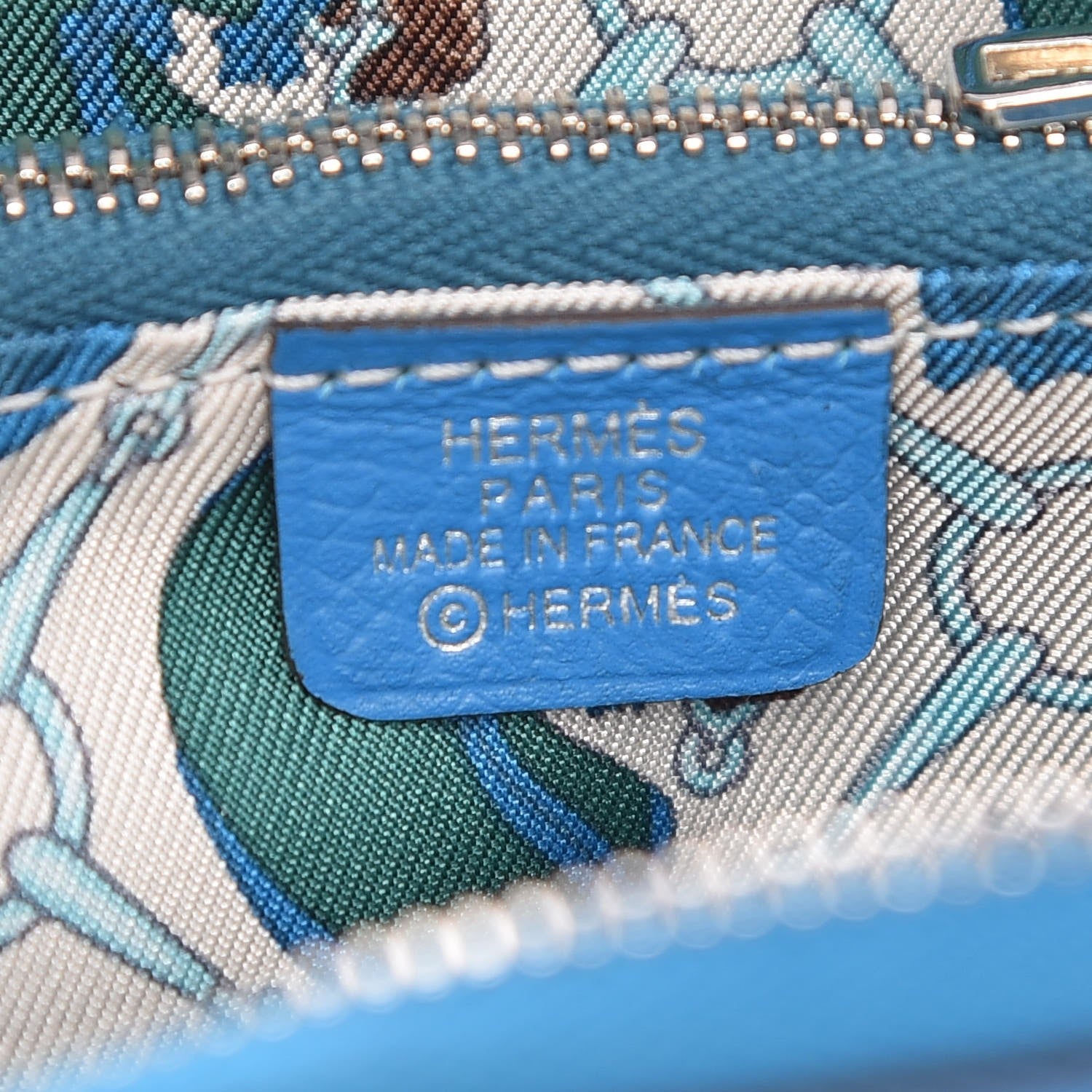 Hermes Epsom Silk'In Compact Wallet Bleu Zanzibar 6 of 8