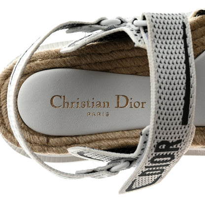 Christian Dior Technical Knit Jute Dioract 10mm Sandals 36 White Black 6 of 8