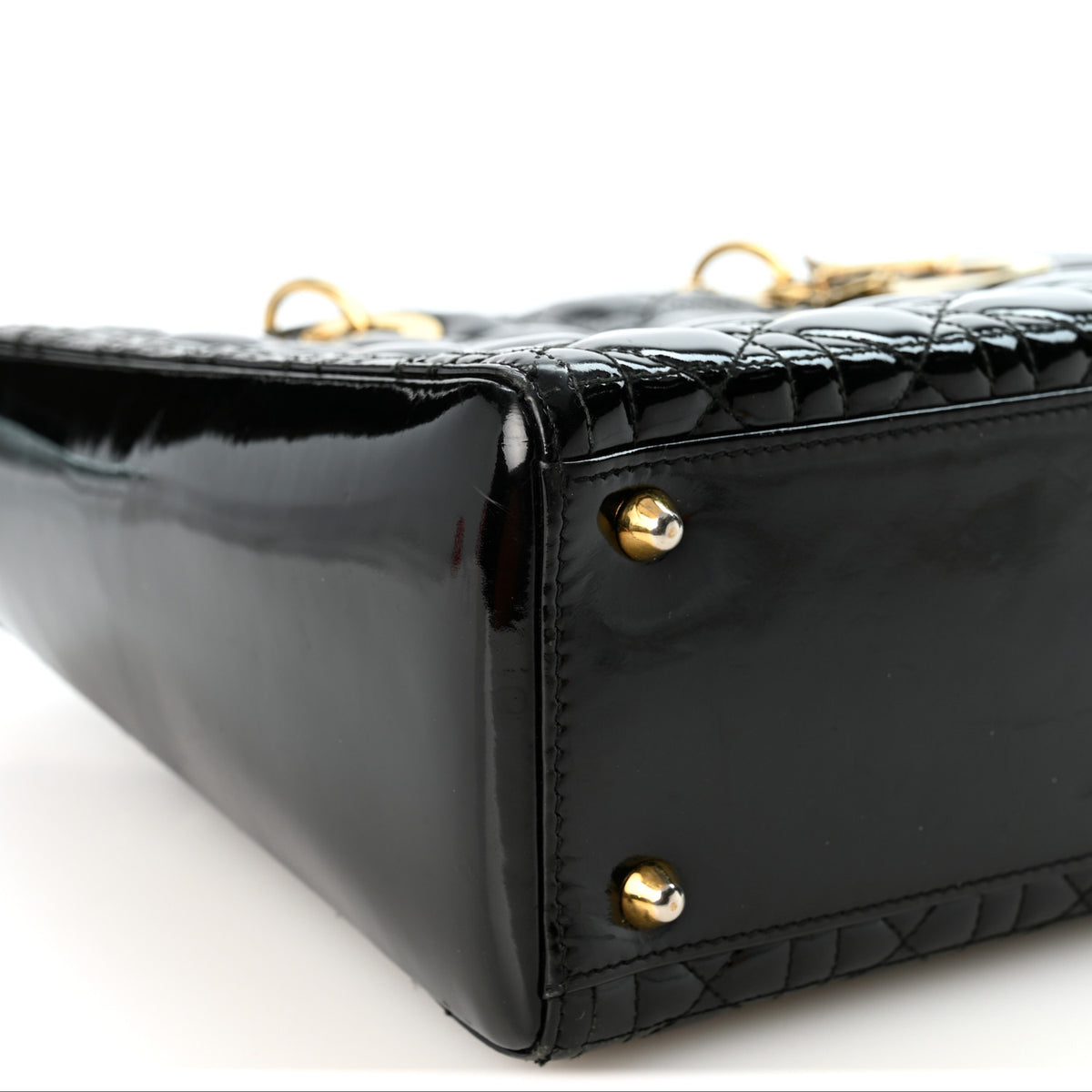 Patent Cannage Large Lady Dior Black