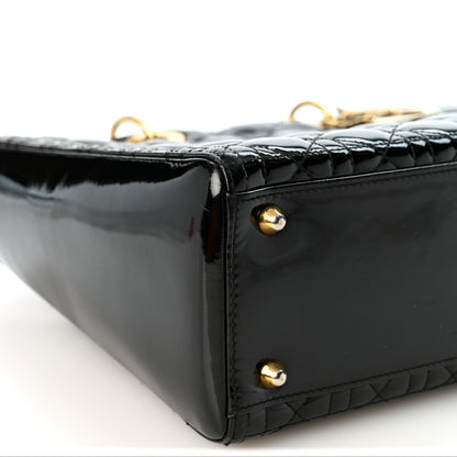 Christian Dior Patent Cannage Large Lady Dior Black 9 of 10
