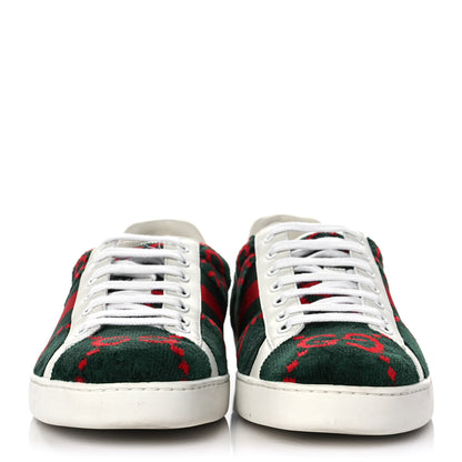 Gucci Covered Wool Big GG Monogram Mens Sneakers 9 Green Red 4 of 8