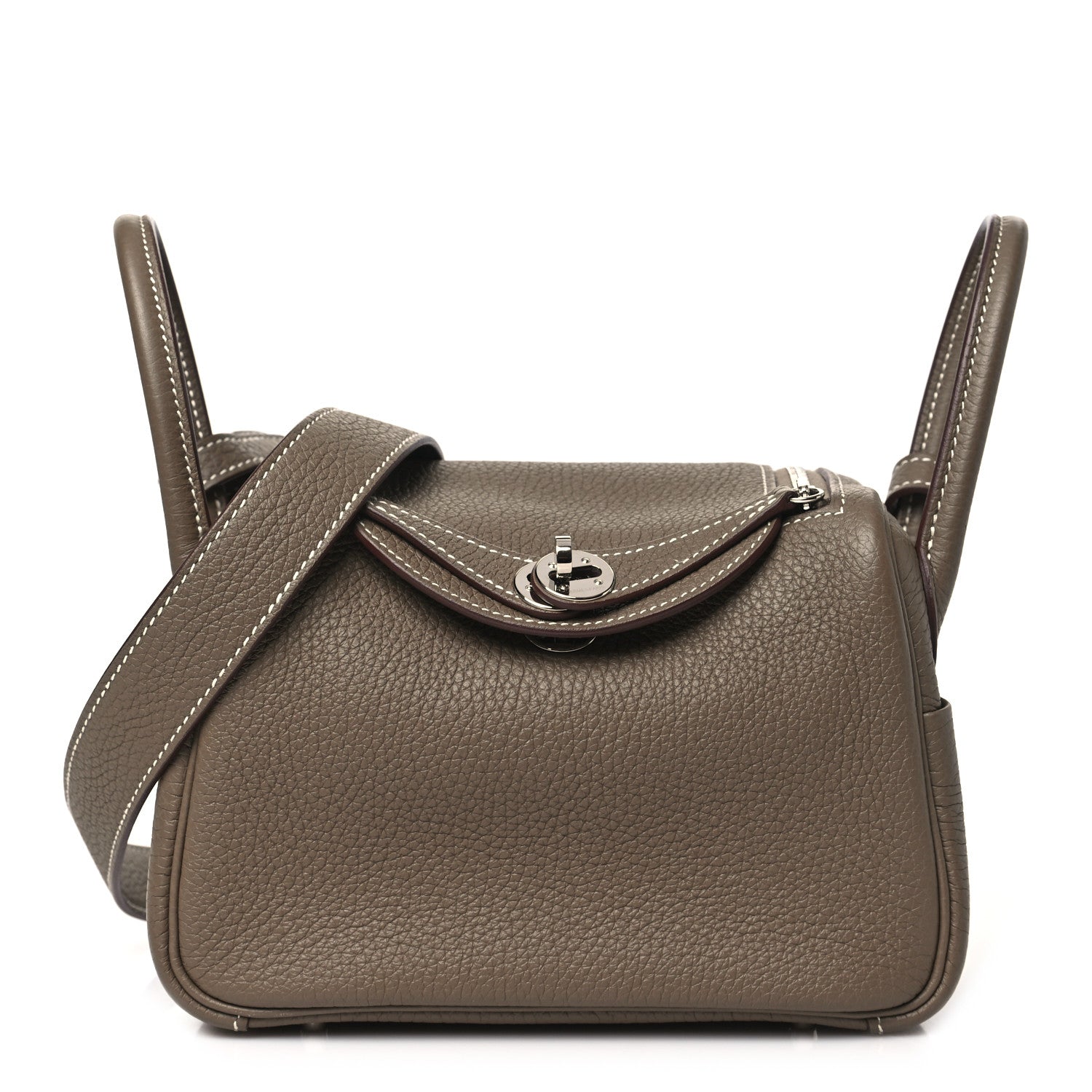 Hermes Taurillon Clemence Mini Lindy 20 Etoupe 1 of 11