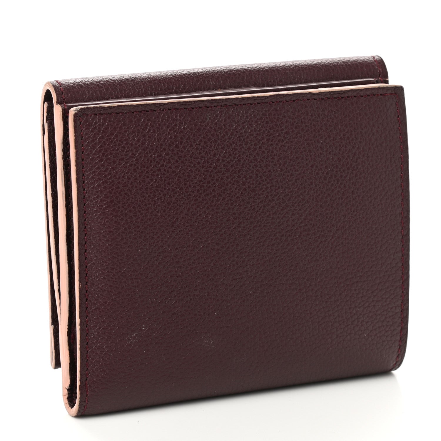 Louis Vuitton Calfskin LockMe II Compact Wallet Prune 3 of 8