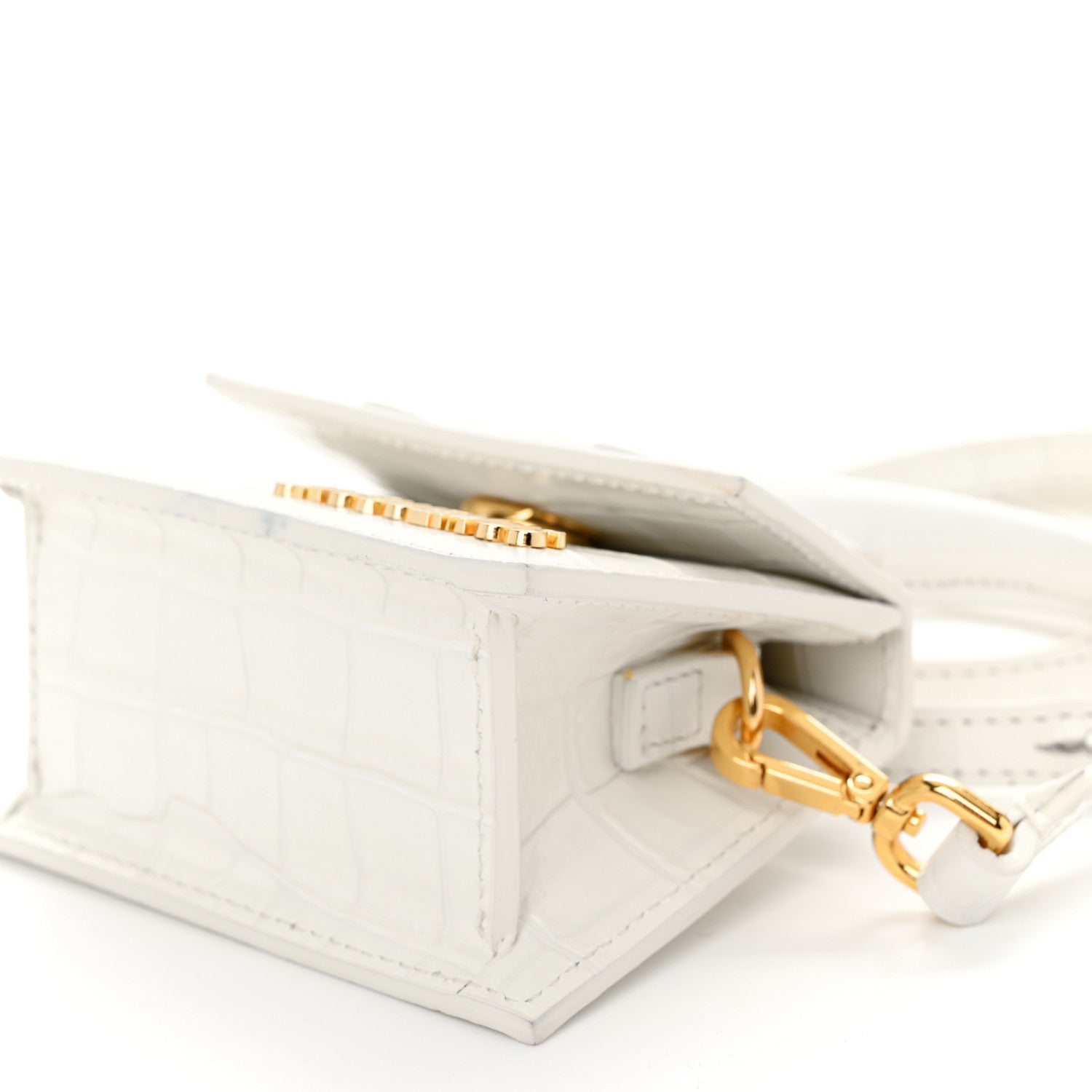 Jacquemus Calfskin Crocodile Embossed Le Chiquito White 8 of 11