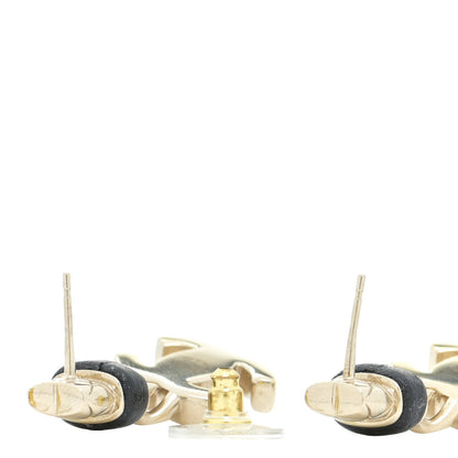 Chanel Lambskin CC Turnlock Drop Earrings Gold Black 3 of 6
