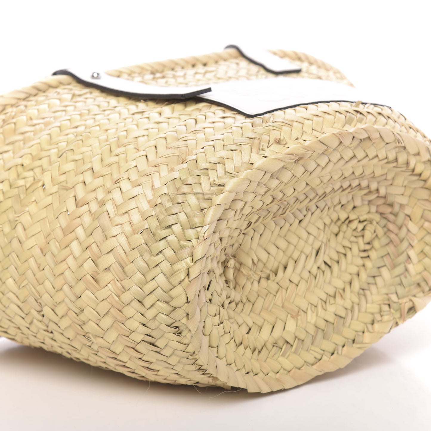 Raffia Basket Tote Bag Natural White