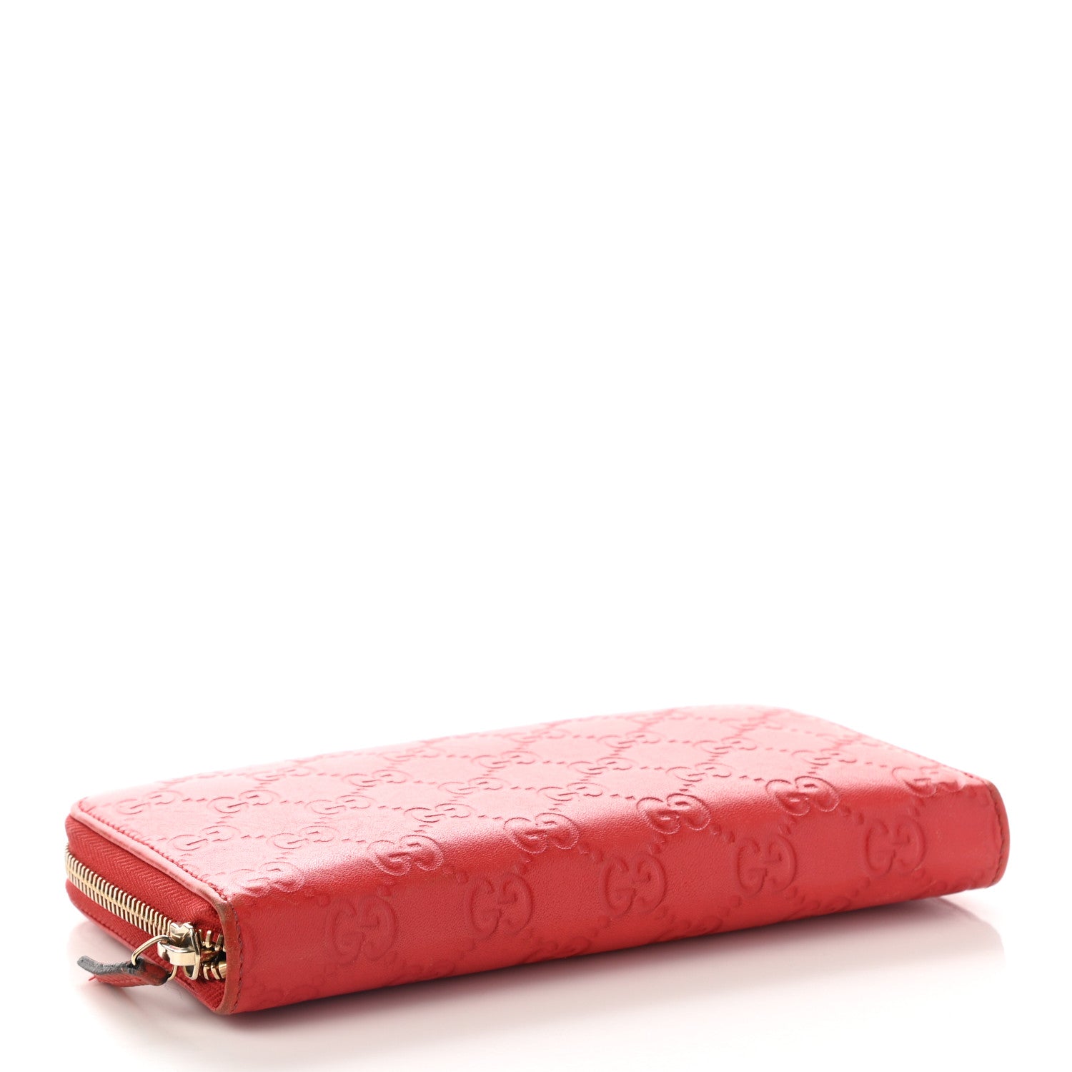 Gucci Guccissima Vitello Tender Zip Around Wallet Sporting Red 4 of 15