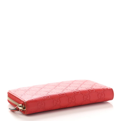 Gucci Guccissima Vitello Tender Zip Around Wallet Sporting Red 4 of 15