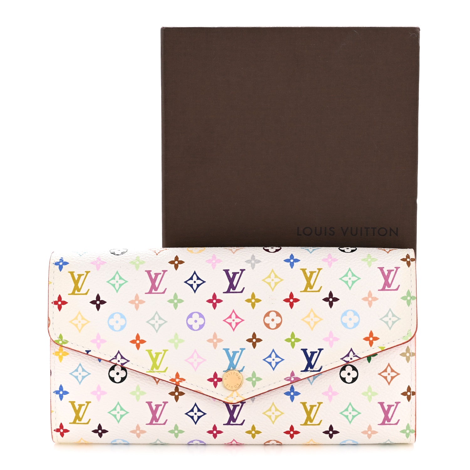 Louis Vuitton Monogram Multicolor Sarah Wallet NM White Litchi 8 of 8