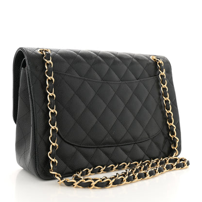 Chanel Caviar Quilted Jumbo Double Flap Black 3 of 12