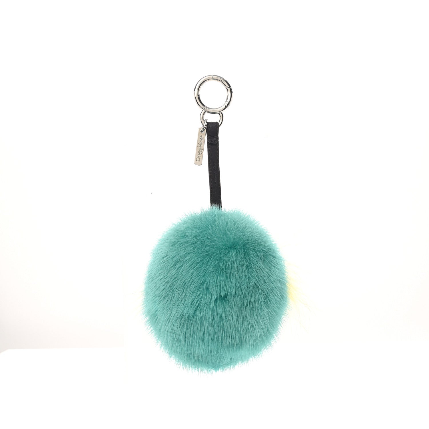 Fendi Shiny Nappa Mink Fox Fur Crystal QuTweet Dazzling Bag Bug Charm Bordeaux Seashell Multicolor 2 of 4