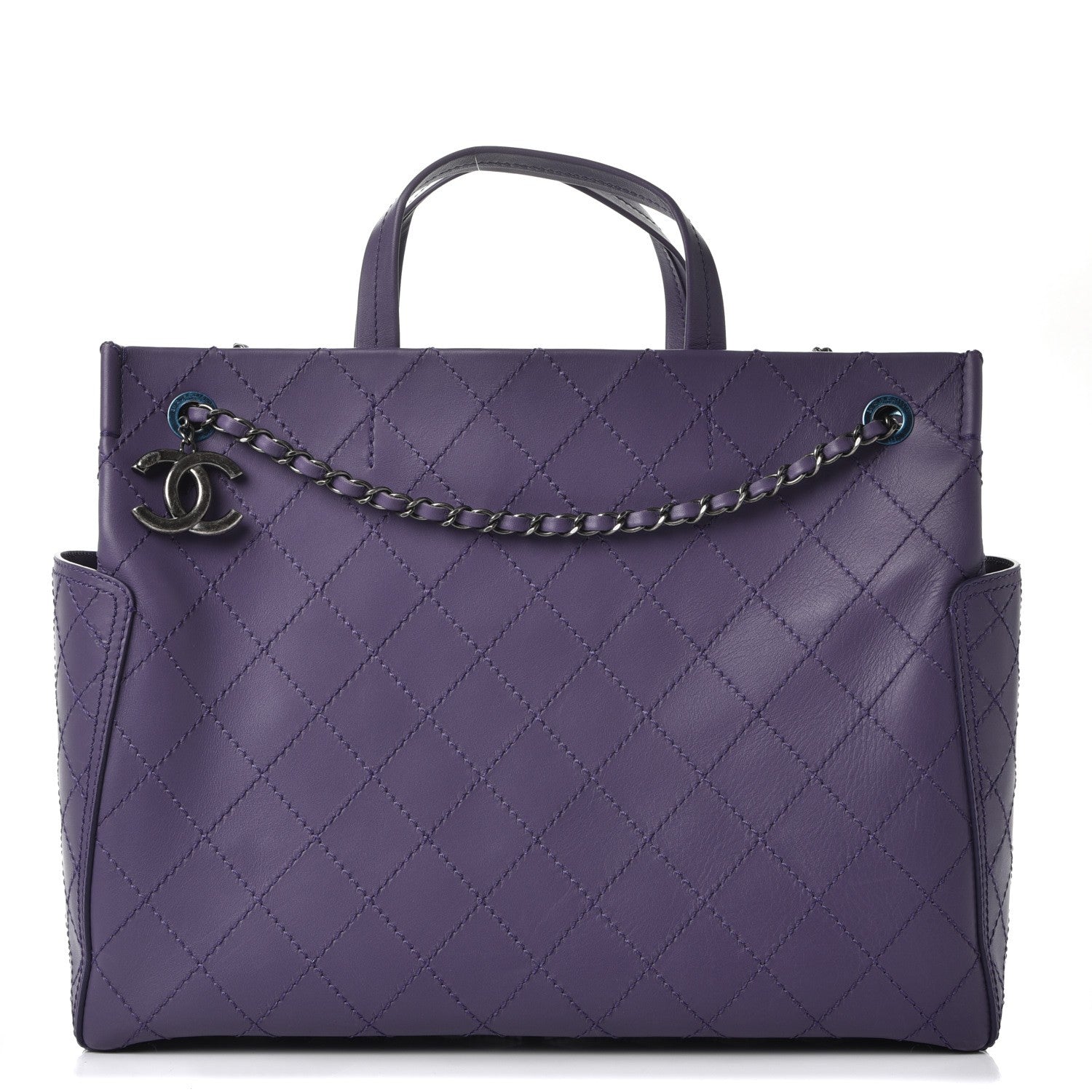 Chanel Calfskin CC Pocket Tote Purple 1 of 9