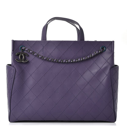 Chanel Calfskin CC Pocket Tote Purple 1 of 9
