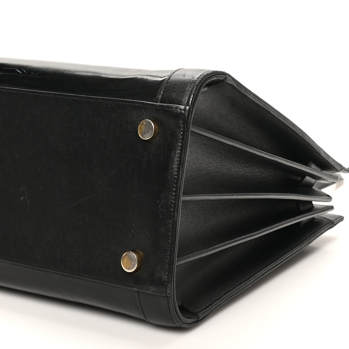Patent Calfskin Small Sac de Jour Black